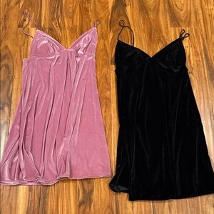 Victoria's Secret Velvet Chemise Duo - Pink and Black